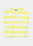 Benetton Baskılı Sarı Kız Çocuk T-Shirt 3SL3C10OW