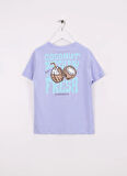 Benetton Baskılı Mor Erkek Çocuk T-Shirt 3I1XC10P7