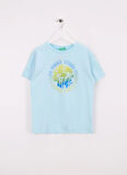 Benetton Baskılı Turkuaz Erkek Çocuk T-Shirt 3I1XC10P7