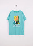 Benetton Baskılı Mint Erkek Çocuk T-Shirt 3I1XC10P7