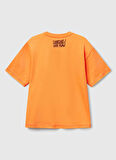 Benetton Baskılı Turuncu Erkek Çocuk T-Shirt 3I1XC10P6