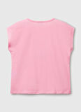 Benetton Baskılı Pembe Kız Çocuk T-Shirt 3I1XC10P1