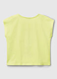 Benetton Baskılı Sarı Kız Çocuk T-Shirt 3I1XC10P0