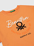 Benetton Baskılı Turuncu Erkek Çocuk T-Shirt 3I1XC10OO