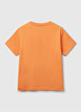 Benetton Baskılı Turuncu Erkek Çocuk T-Shirt 3I1XC10OO