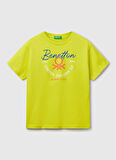Benetton Baskılı Sarı Erkek Çocuk T-Shirt 3I1XC10OO