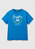 Benetton Baskılı Saks Erkek Çocuk T-Shirt 3I1XC10OO