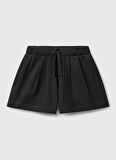 Benetton Normal Bel Regular Fit Siyah Kız Çocuk Şort 3BL0C903I