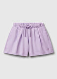Benetton Normal Bel Regular Fit Lila Kız Çocuk Şort 3BL0C903I