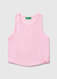 Benetton Düz Pembe Kız Çocuk Atlet 31H3CH01F