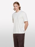 Keten Karışımlı Bisiklet Yaka Regular Fit T-Shirt Erkek Krem T-Shirt - 325P3D8FS104L