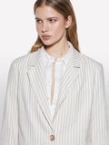 Keten Karışımlı Düğmeli Cepli Blazer Ceket Kadın Siyah Ceket - 325P25ICLW030