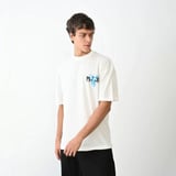 Modi Green Unisex Bisiklet Yaka Baskılı Oversize T-Shirt - Beyaz