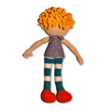 Uretti - Ahmet 3816 Amigurumi Örgü Oyuncak Kıvırcık Saçlı Bebek 35 Cm - Krem