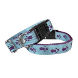 Köpek Tasması Patili Dokuma 2 cm - Min: 30 cm - Max: 50 cm Açık Mavi