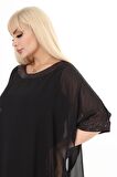 Büyük Beden Siyah Abiye Elbise 29A-2472