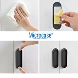 Microcase Plastik Sürgülü Kapı Çekmece Pencere Sineklik vb. için Yapışkanlı Kol Tutacağı - GRİ AL4757  4 Adet