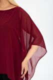Büyük Beden Bordo Şifon Bluz 29E-2400