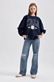 DeFacto Yale University Oversize Fit Bisiklet Yaka Kalın Sweatshirt B2539AX23WNNV199