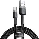 Baseus Cafule Hızlı Şarj USB Kablo Type-C 2A 3m Gri+Siyah