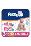 Paddlers Bebek Bezi 3 Numara Midi 40 Adet (4-9 Kg) Eko Paket