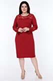 Bordo İspanyol Kol Elbise 2E-1070