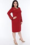 Bordo İspanyol Kol Elbise 2E-1070