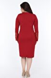 Bordo İspanyol Kol Elbise 2E-1070