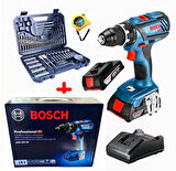 Bosch Gsb 18 V 28 Darbeli Matkap Vidalama Çift Batarya (Karton Kutulu ) ve Bosch 103 Parça Aksesuar Seti