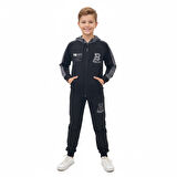 YUKO2İ The Best Desenli 2 İp Kumaş Kapşonlu Erkek Çocuk Eşofman Takımı 9-12 Yaş 30021