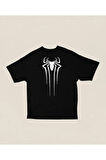Örümcek Adam Film Logo Baskılı Unisex Marvel Oversize Tişört