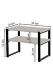 2 Katlı Metal Gövdeli Mutfak Rafı, Mikrodalga Dolabı , Tezgah Üstü Raflı Fırın Standı, Çay ,Kahve ,Baharatlık Standı ,Mutfak Organizeri,(57x32x48 cm)