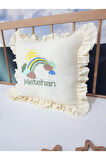 İsimli Nakışlı Müslin Kırlent Kılıfı ve İç Yastık Dahil - Sünnet Yastığı
