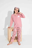 TARP Pembe Önden Düğmeli Polar Kız Çocuk Pijama Takımı 4-15 Yaş 2700-2701-2702-P