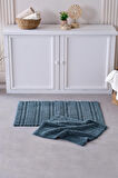 Doquhome Pera Banyo Paspası Petrol 60x100cm