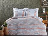 Polycotton Pamuklu Nevresim Takımı Lidya Çift Kişilik - Turuncu