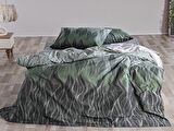Ranforce Leaf Nevresim Takımı Çift King Size - Yeşil
