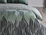 Ranforce Leaf Nevresim Takımı Çift King Size - Yeşil