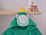 Doqu Home Kral Kurbağa Figürlü Havlu Panço - Piny Bebek Havlu Panço - King Frog - Pamuk