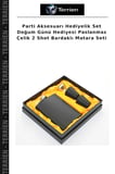 Parti Aksesuarı Hediyelik Set Doğum Günü Hediyesi Paslanmaz Çelik 2 Shot Bardaklı Matara Seti