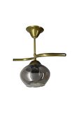 Fuji Eskitme Tekli Füme Yatsı Camlı Avize | Kaliteli Modern Metal Avize