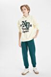 DeFacto Erkek Çocuk Oversize Geniş Kalıp Kapüşonlu Yazı Baskılı Sweatshirt C9280A824AUER138