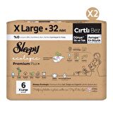 Sleepy Ecologic Premium Plus Süper Paket Bebek Bezi 6 Numara Xlarge 64 Adet
