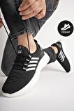 Muggo Montag Garantili Günlük Ortopedik Kaymaz Taban Bağcıklı Çizgili Erkek Sneaker Spor Ayakkabı