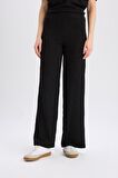 DeFacto Wide Leg Pantolon Geniş Paça Basic Düz Bürümcük E3232AX25SPBK81