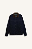 DeFacto Slim Fit Dar Kesim Kontrast Yakalı Mevsimlik Baharlık Jean Ceket E5490AX25SPNM34