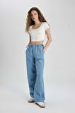 DeFacto Jogger Yüksek Bel Bilek Boy Paraşüt Jean Pantolon C1321AX24SMNM39