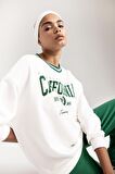 DeFactoFit Oversize Geniş Kalıp Bisiklet Yaka Baskılı Sporcu Sweatshirt D1702AX24AUER105