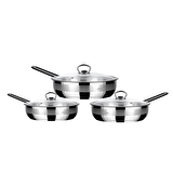 Mega Steel 6 Parça Kapaklı Paslanmaz Çelik Tava Seti 