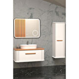 CASSE 100 CM BEYAZ LAVABOLU BANYO DOLABI BEYAZ / KAYIN - BOY DOLAP DAHİL